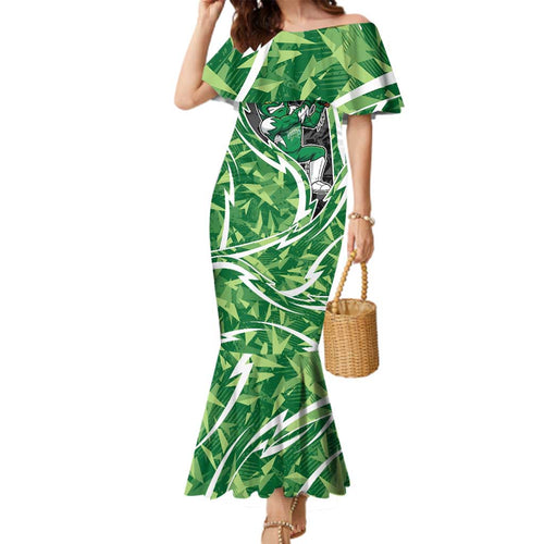 Melbourne Stars Family Matching Mermaid Dress and Hawaiian Shirt Flaming Lightning Storm Geometric Sports Mascot Art