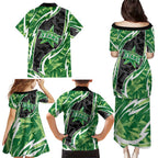 Melbourne Stars Family Matching Puletasi and Hawaiian Shirt Flaming Lightning Storm Geometric Sports Mascot Art