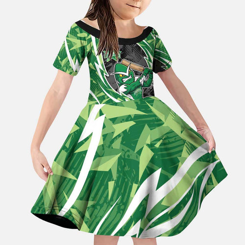 Melbourne Stars Family Matching Short Sleeve Bodycon Dress and Hawaiian Shirt Flaming Lightning Storm Geometric Sports Mascot Art
