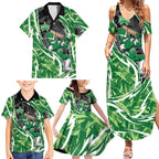 Melbourne Stars Family Matching Summer Maxi Dress and Hawaiian Shirt Flaming Lightning Storm Geometric Sports Mascot Art