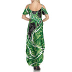 Melbourne Stars Family Matching Summer Maxi Dress and Hawaiian Shirt Flaming Lightning Storm Geometric Sports Mascot Art