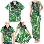 Melbourne Stars Family Matching Tank Maxi Dress and Hawaiian Shirt Flaming Lightning Storm Geometric Sports Mascot Art