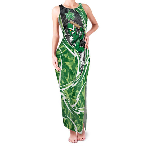 Melbourne Stars Family Matching Tank Maxi Dress and Hawaiian Shirt Flaming Lightning Storm Geometric Sports Mascot Art