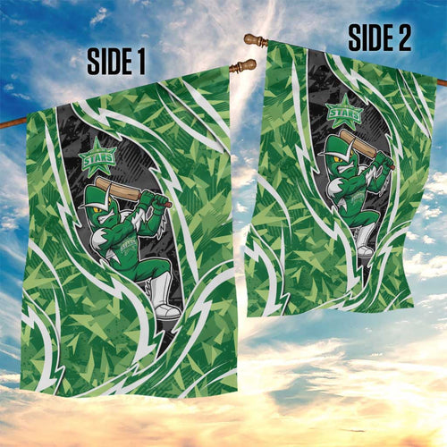 Melbourne Stars Garden Flag Flaming Lightning Storm Geometric Sports Mascot Art