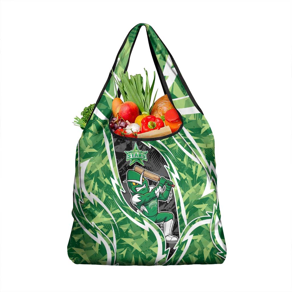 Melbourne Stars Grocery Bag Flaming Lightning Storm Geometric Sports Mascot Art