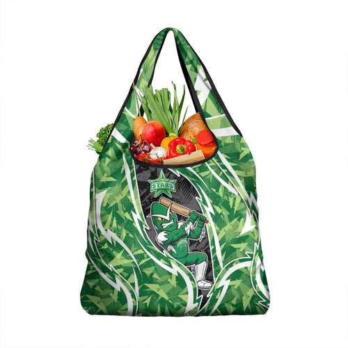 Melbourne Stars Grocery Bag Flaming Lightning Storm Geometric Sports Mascot Art