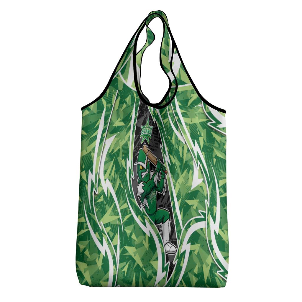Melbourne Stars Grocery Bag Flaming Lightning Storm Geometric Sports Mascot Art