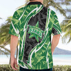 Melbourne Stars Hawaiian Shirt Flaming Lightning Storm Geometric Sports Mascot Art