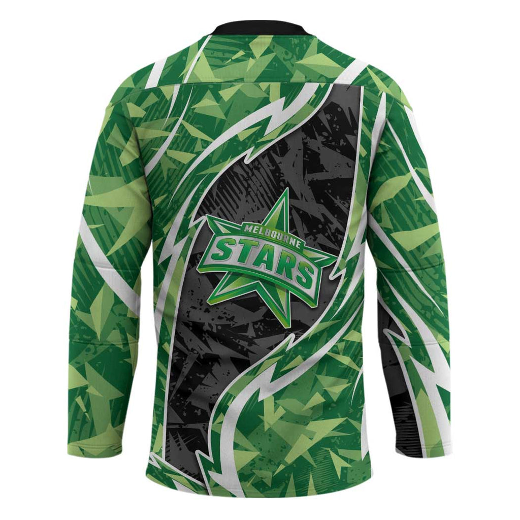 Melbourne Stars Hockey Jersey Flaming Lightning Storm Geometric Sports Mascot Art