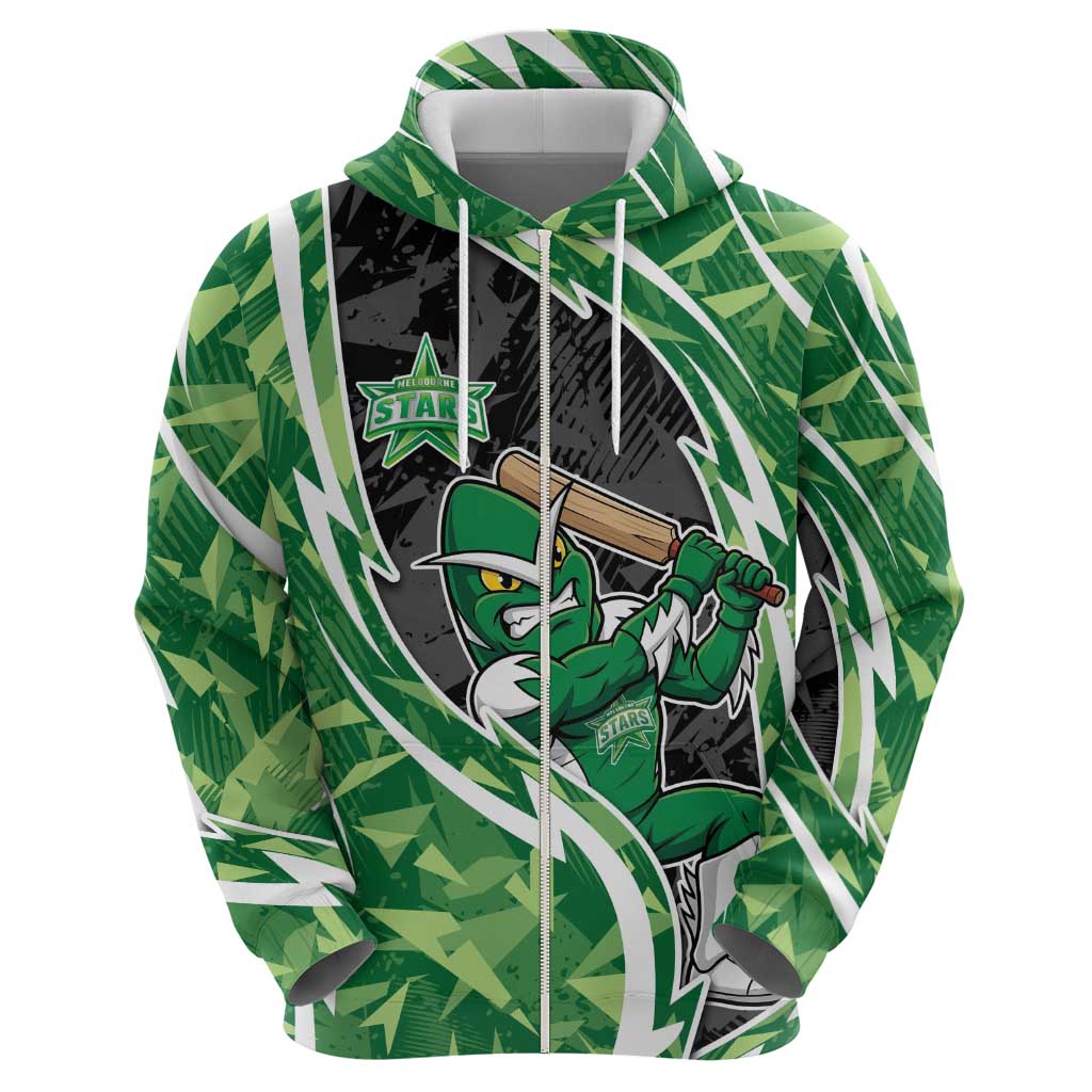 Melbourne Stars Hoodie Flaming Lightning Storm Geometric Sports Mascot Art