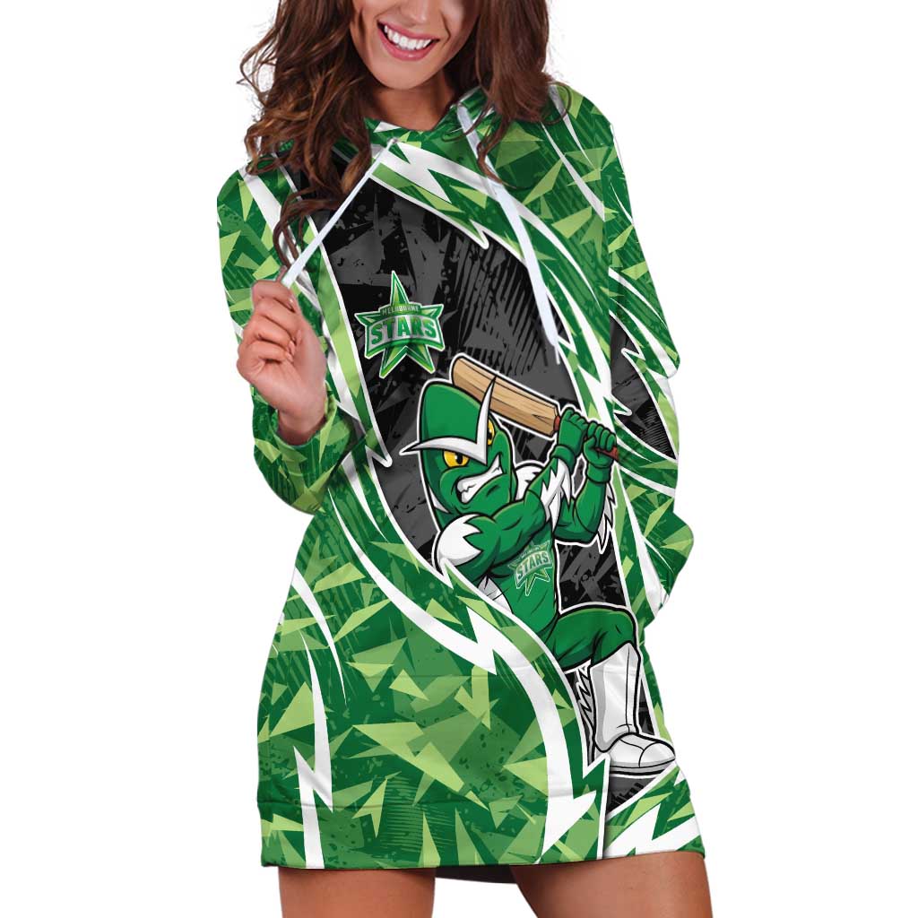 Melbourne Stars Hoodie Dress Flaming Lightning Storm Geometric Sports Mascot Art