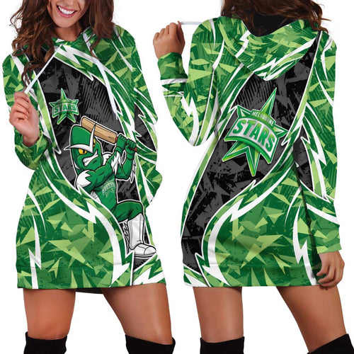 Melbourne Stars Hoodie Dress Flaming Lightning Storm Geometric Sports Mascot Art