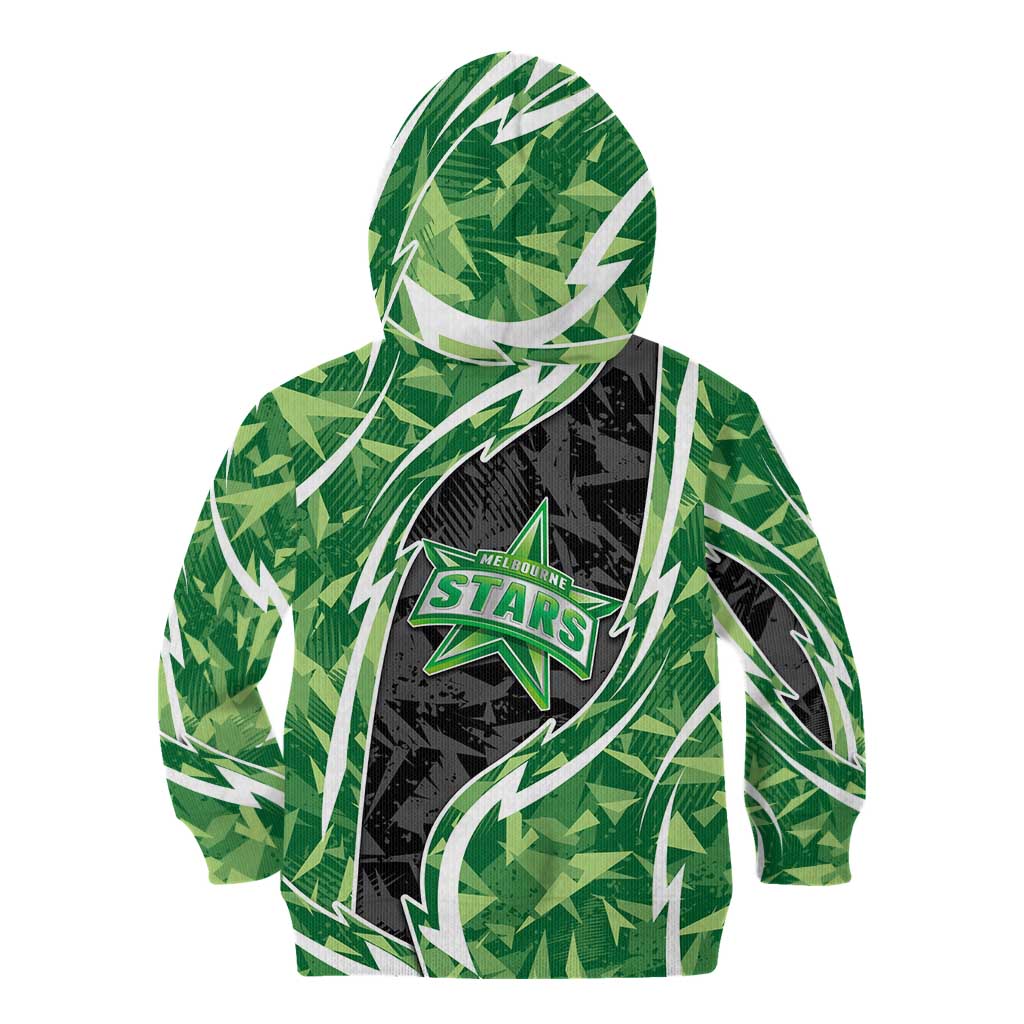Melbourne Stars Kid Hoodie Flaming Lightning Storm Geometric Sports Mascot Art