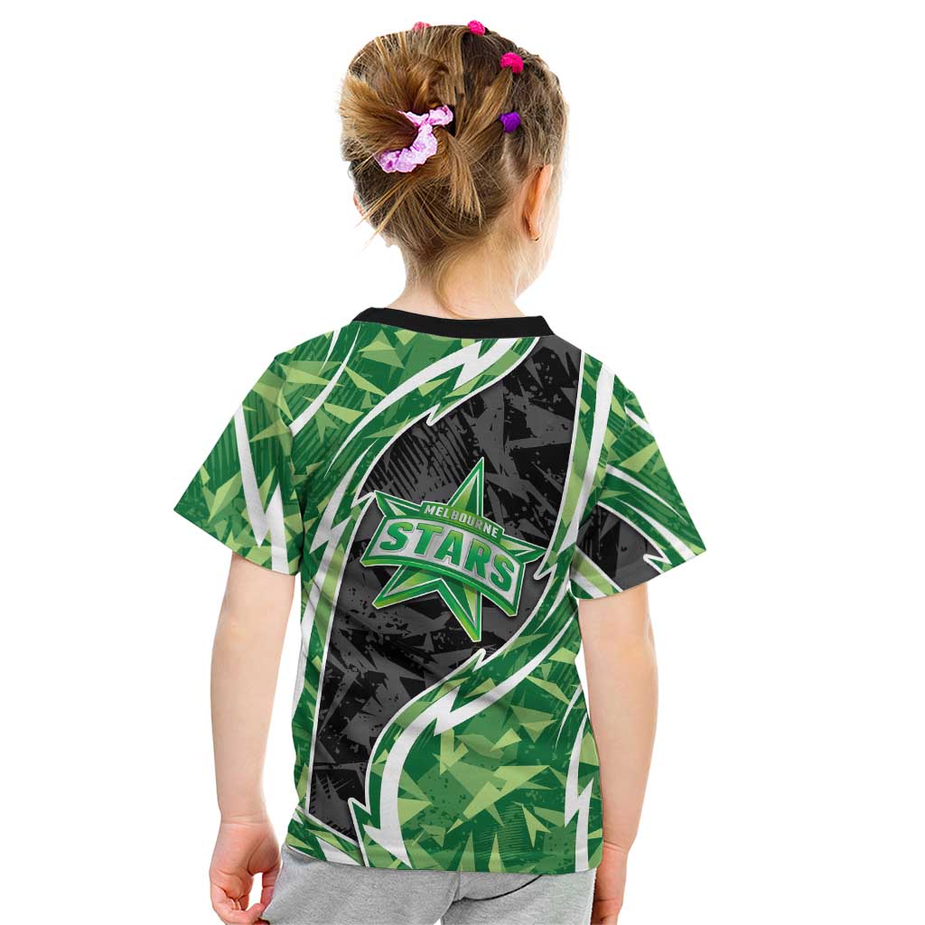 Melbourne Stars Kid T Shirt Flaming Lightning Storm Geometric Sports Mascot Art