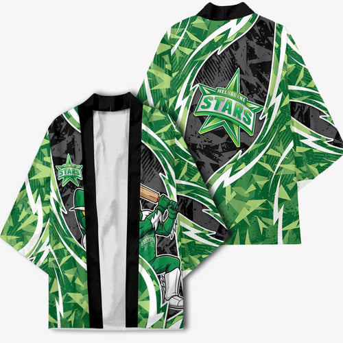 Melbourne Stars Kimono Flaming Lightning Storm Geometric Sports Mascot Art