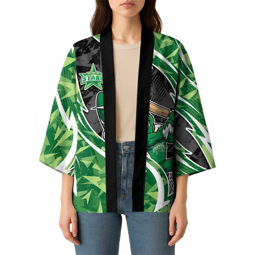 Melbourne Stars Kimono Flaming Lightning Storm Geometric Sports Mascot Art