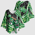 Melbourne Stars Kimono Sleeve Blouse Flaming Lightning Storm Geometric Sports Mascot Art