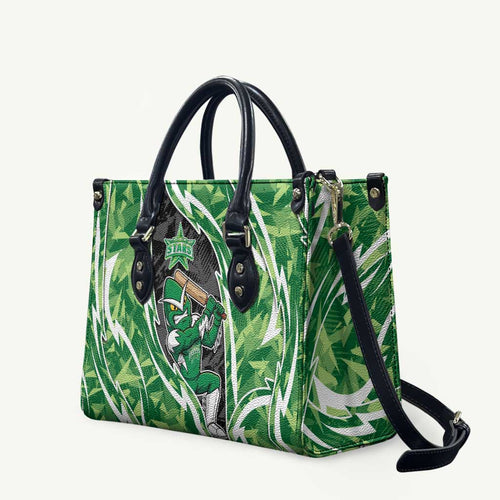Melbourne Stars Leather Bag Flaming Lightning Storm Geometric Sports Mascot Art