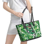 Melbourne Stars Leather Tote Bag Flaming Lightning Storm Geometric Sports Mascot Art