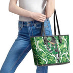 Melbourne Stars Leather Tote Bag Flaming Lightning Storm Geometric Sports Mascot Art