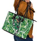 Melbourne Stars Leather Tote Bag Flaming Lightning Storm Geometric Sports Mascot Art