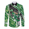 Melbourne Stars Long Sleeve Button Shirt Flaming Lightning Storm Geometric Sports Mascot Art