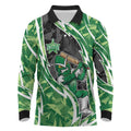 Melbourne Stars Long Sleeve Polo Shirt Flaming Lightning Storm Geometric Sports Mascot Art