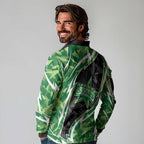 Melbourne Stars Long Sleeve Polo Shirt Flaming Lightning Storm Geometric Sports Mascot Art