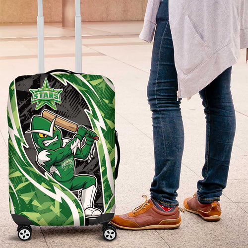 Melbourne Stars Luggage Cover Flaming Lightning Storm Geometric Sports Mascot Art