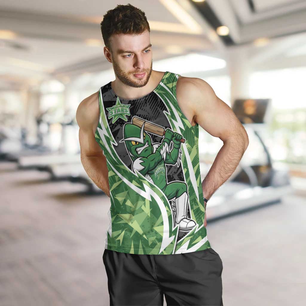 Melbourne Stars Men Tank Top Flaming Lightning Storm Geometric Sports Mascot Art