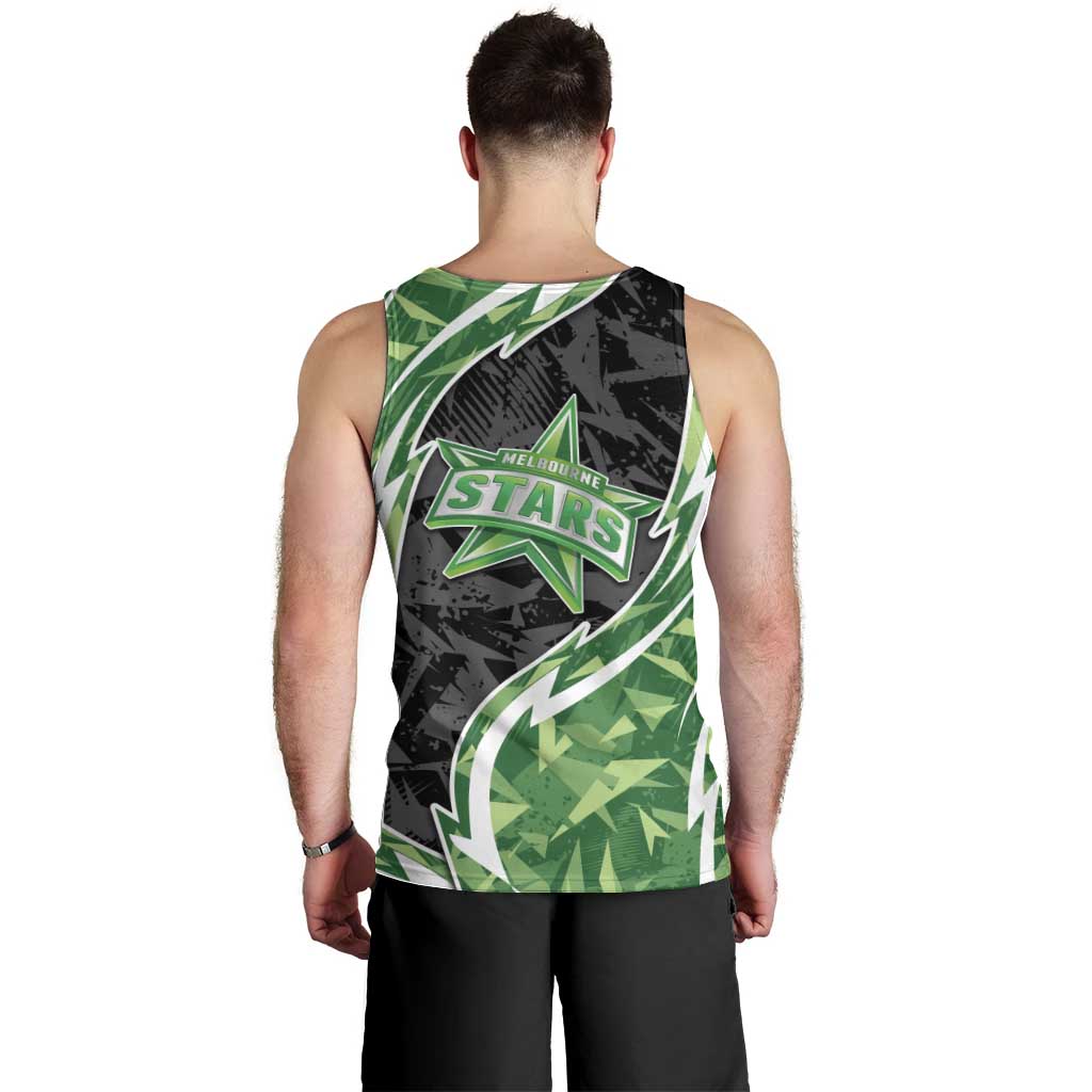 Melbourne Stars Men Tank Top Flaming Lightning Storm Geometric Sports Mascot Art