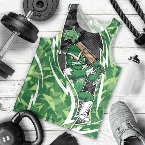 Melbourne Stars Men Tank Top Flaming Lightning Storm Geometric Sports Mascot Art