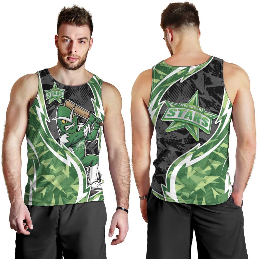 Melbourne Stars Men Tank Top Flaming Lightning Storm Geometric Sports Mascot Art