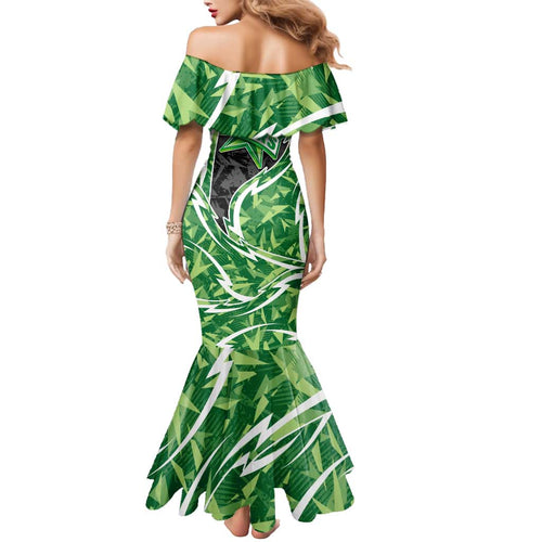 Melbourne Stars Mermaid Dress Flaming Lightning Storm Geometric Sports Mascot Art