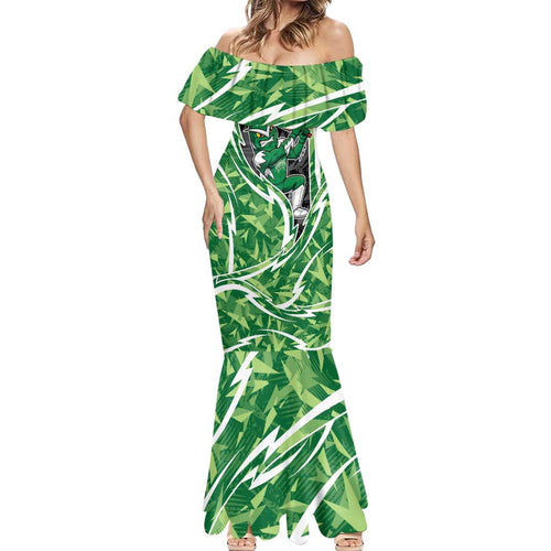 Melbourne Stars Mermaid Dress Flaming Lightning Storm Geometric Sports Mascot Art