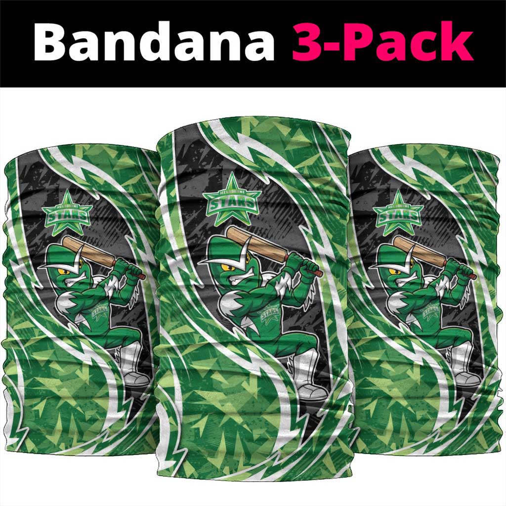 Melbourne Stars Neck Gaiter Flaming Lightning Storm Geometric Sports Mascot Art