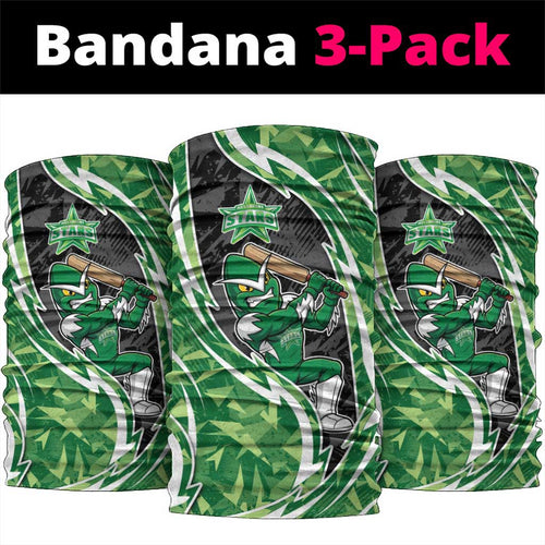 Melbourne Stars Neck Gaiter Flaming Lightning Storm Geometric Sports Mascot Art