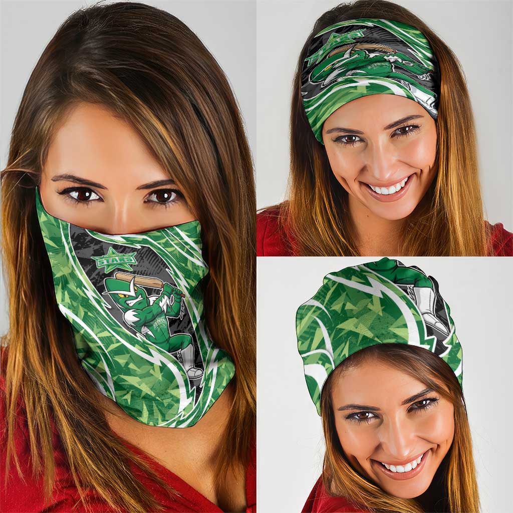 Melbourne Stars Neck Gaiter Flaming Lightning Storm Geometric Sports Mascot Art