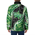 Melbourne Stars Padded Jacket Flaming Lightning Storm Geometric Sports Mascot Art