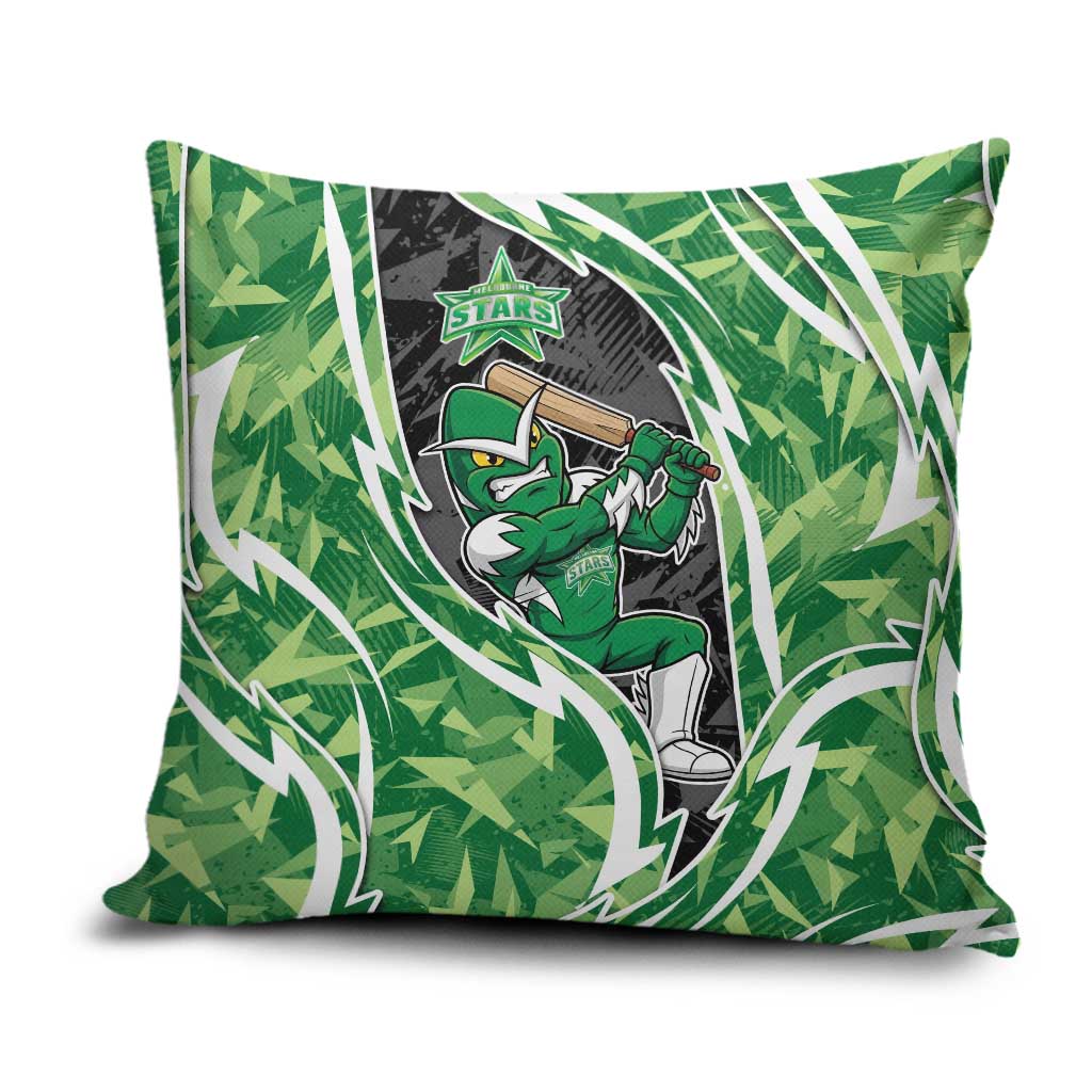 Melbourne Stars Pillow Cover Flaming Lightning Storm Geometric Sports Mascot Art