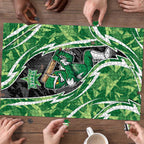 Melbourne Stars Puzzle Flaming Lightning Storm Geometric Sports Mascot Art