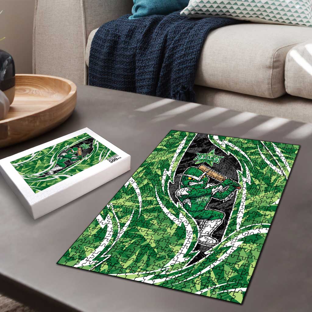 Melbourne Stars Puzzle Flaming Lightning Storm Geometric Sports Mascot Art