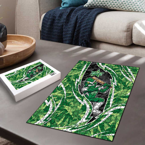 Melbourne Stars Puzzle Flaming Lightning Storm Geometric Sports Mascot Art