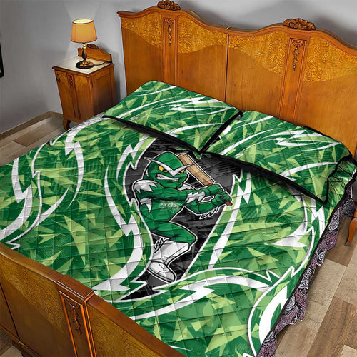Melbourne Stars Quilt Bed Set Flaming Lightning Storm Geometric Sports Mascot Art