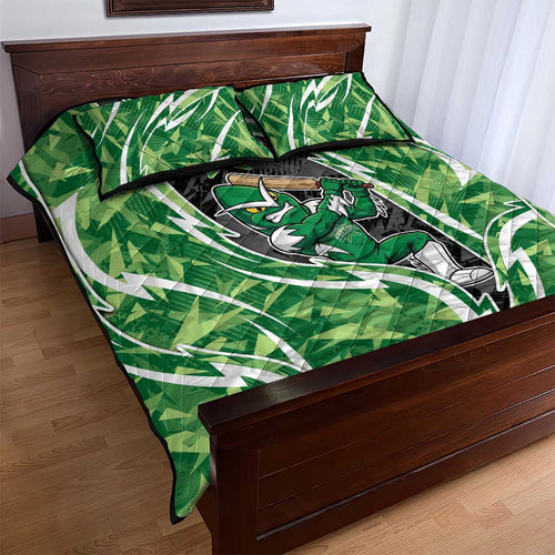Melbourne Stars Quilt Bed Set Flaming Lightning Storm Geometric Sports Mascot Art