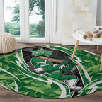 Melbourne Stars Round Carpet Flaming Lightning Storm Geometric Sports Mascot Art