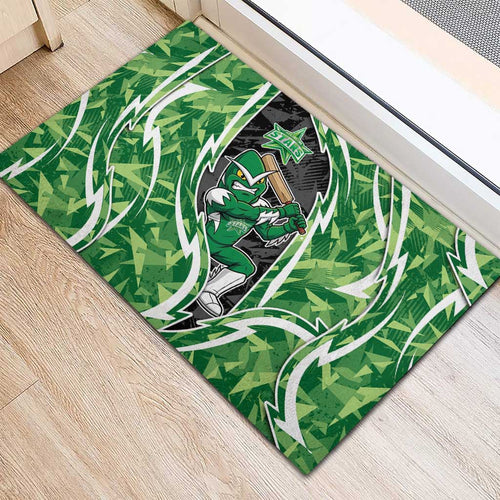 Melbourne Stars Rubber Doormat Flaming Lightning Storm Geometric Sports Mascot Art