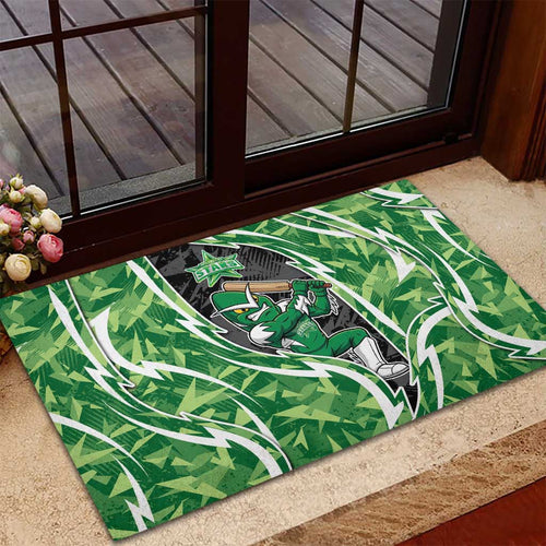 Melbourne Stars Rubber Doormat Flaming Lightning Storm Geometric Sports Mascot Art