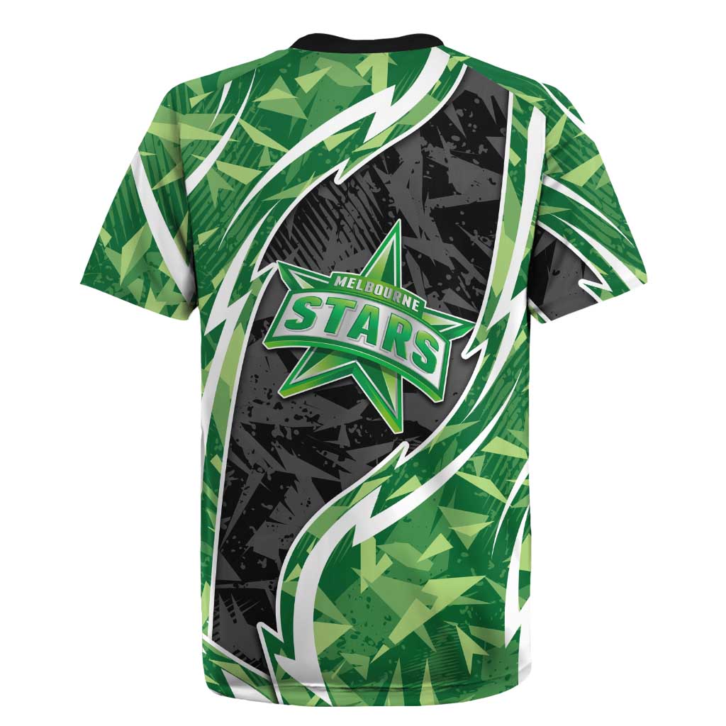Melbourne Stars Rugby Jersey Flaming Lightning Storm Geometric Sports Mascot Art