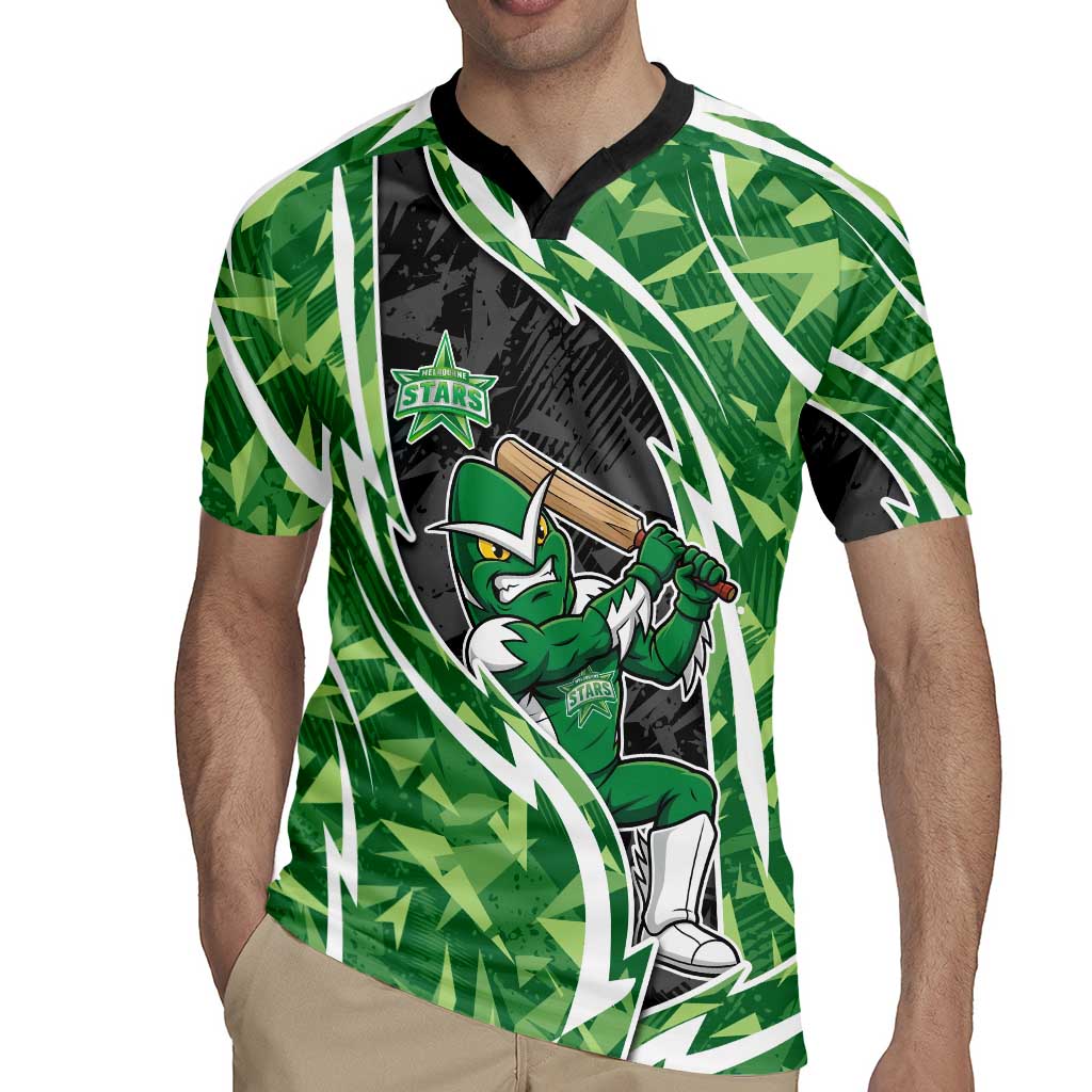 Melbourne Stars Rugby Jersey Flaming Lightning Storm Geometric Sports Mascot Art